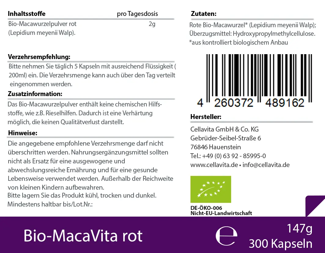 Bio-Maca Vita rot Kapseln