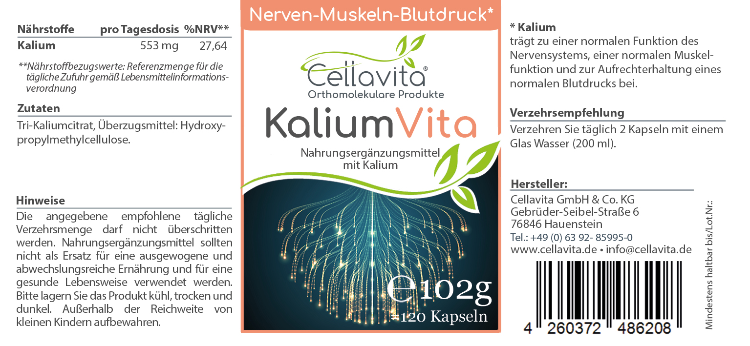 Kalium Vita Kapseln (Nerven-Muskeln-Blutdruck) 
