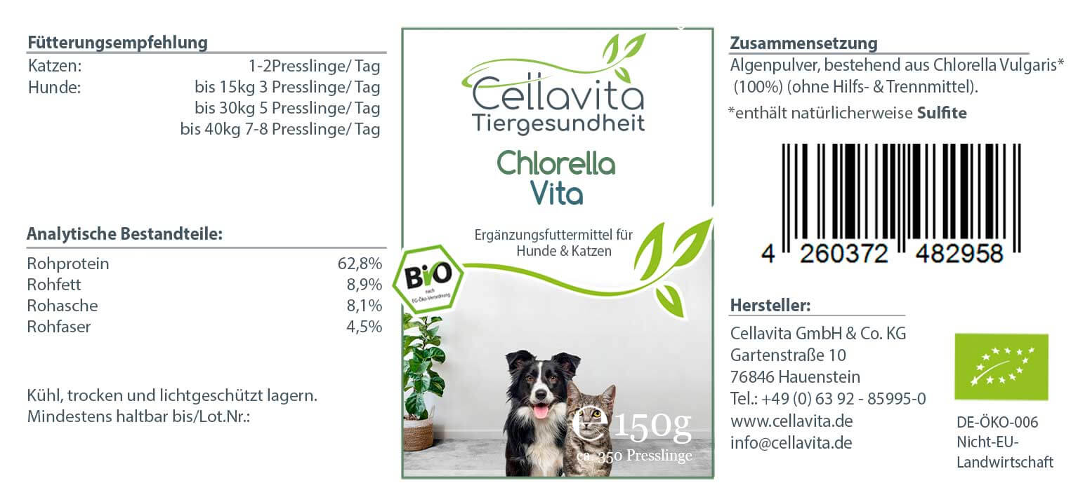 Bio Chlorella Pur 150g für Hunde & Katze