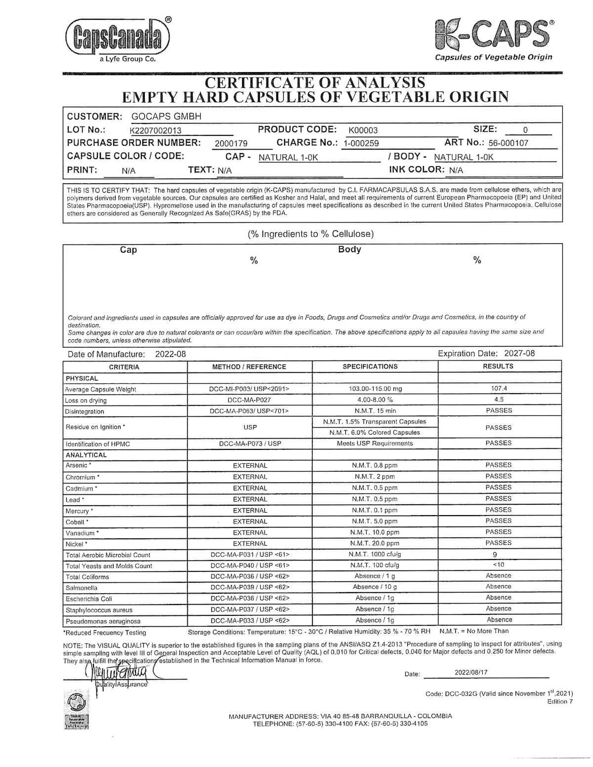 Vegane Kapselhüllen HPMC Größe 0 -Nachfüllpack mit 750 Kapseln-