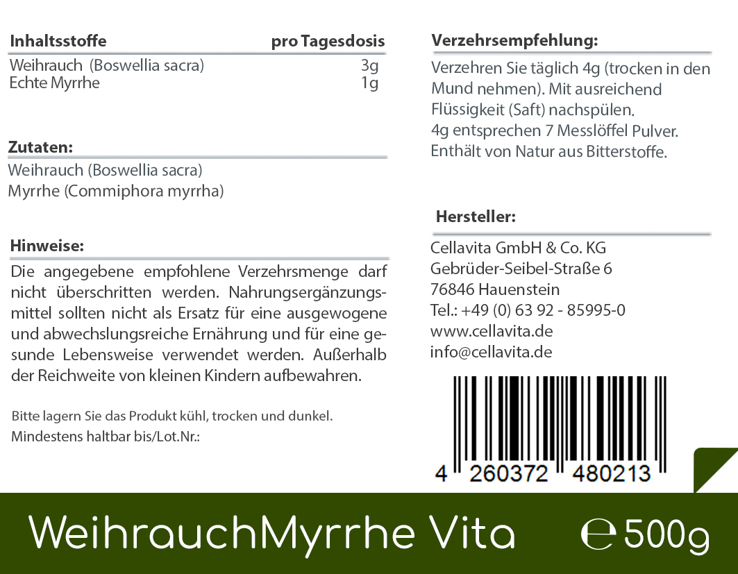 Weihrauch (Boswellia sacra) Myrrhe Pulver