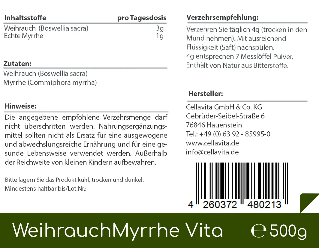 Weihrauch (Boswellia sacra) Myrrhe Pulver