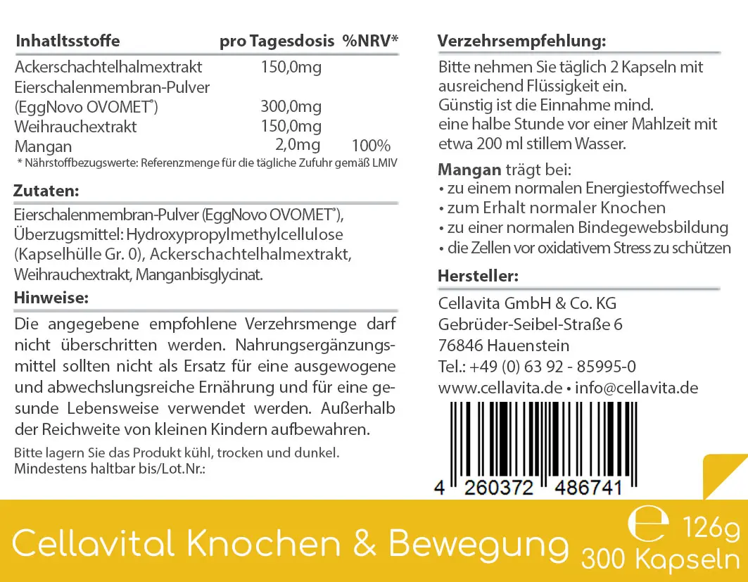 Cellavital® Knochen & Bewegung Kapseln