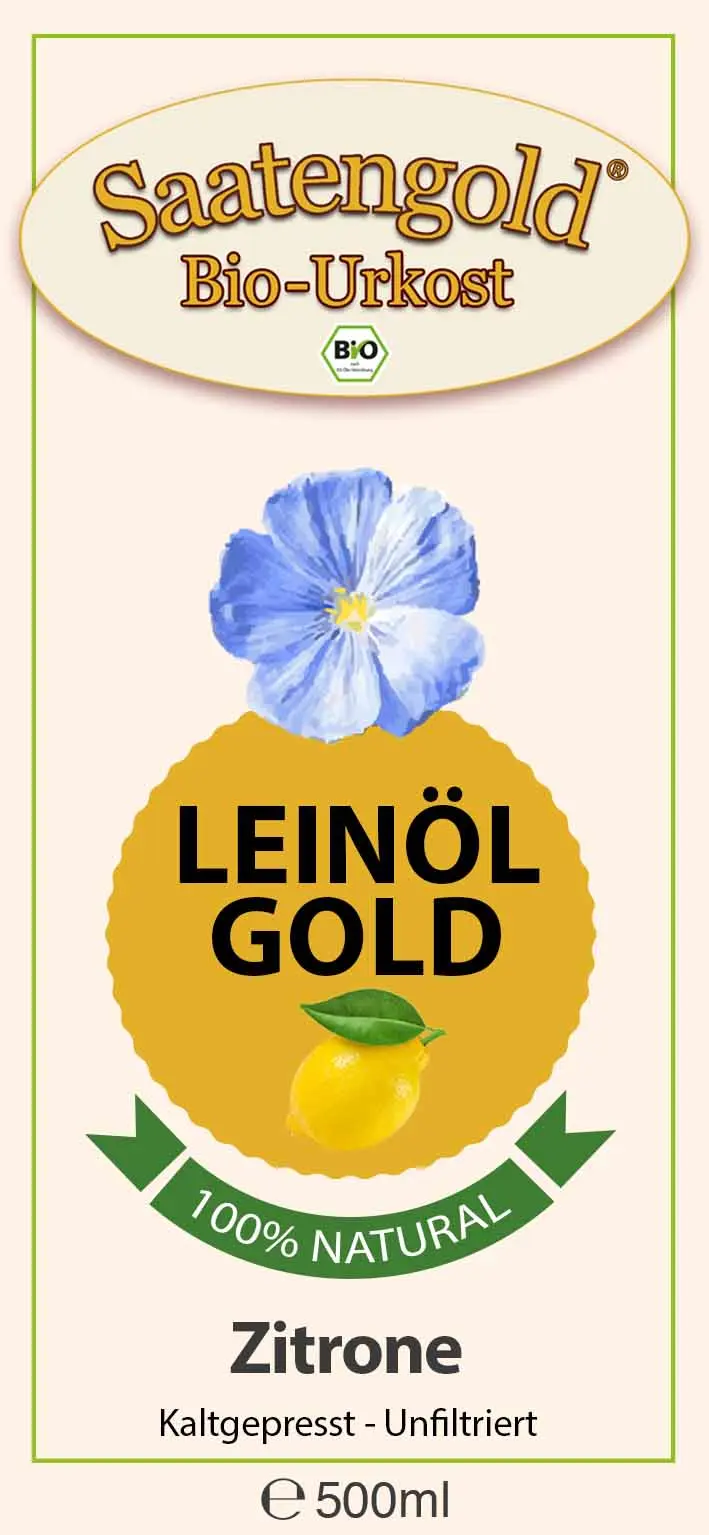 Saatengold-Bio-Feinschmecker-Öle "Leinöl Zitrone" 