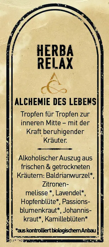 Herba Relax – Tinktur aus Extrakten von 7 traditionellen Entspannungskräutern
