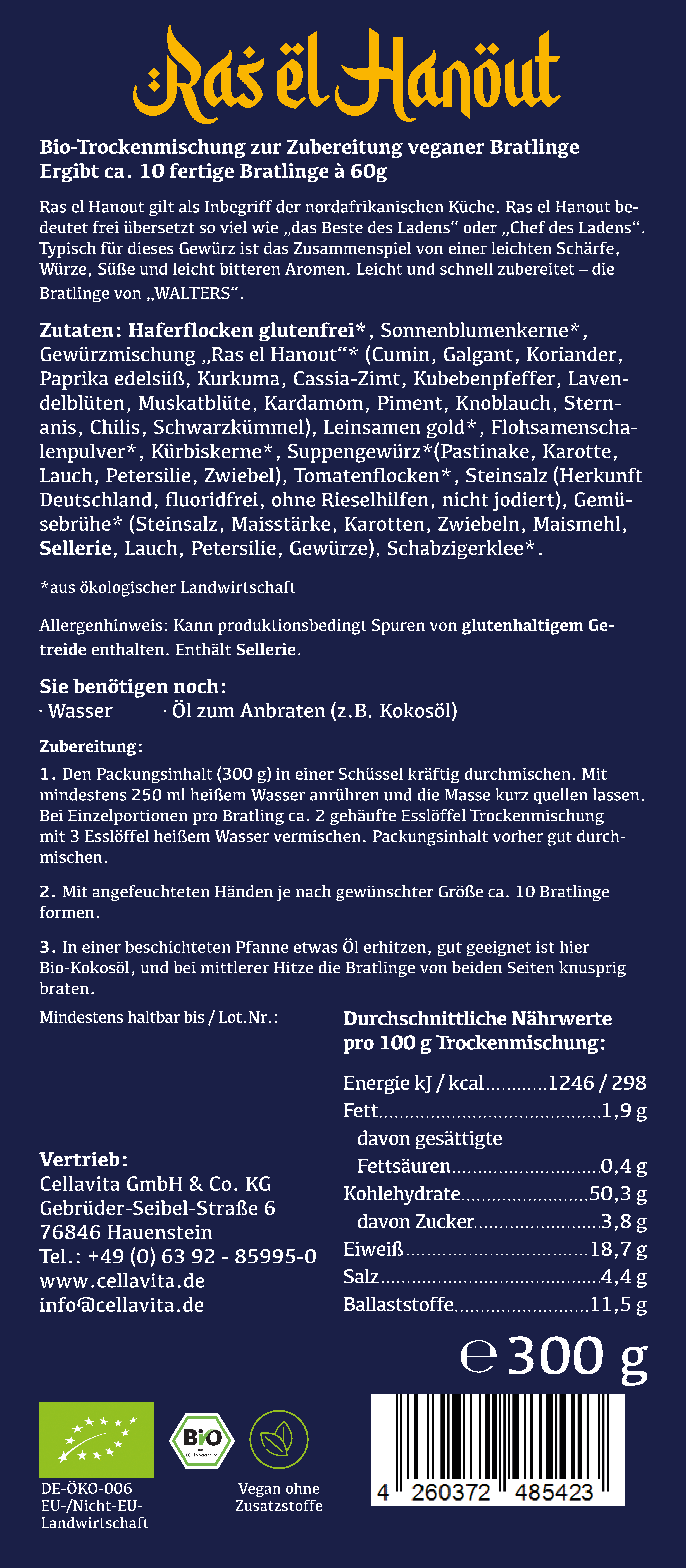 Bratlinge - Veggieburger "Ras-el-Hanout" für 10  Bratlinge