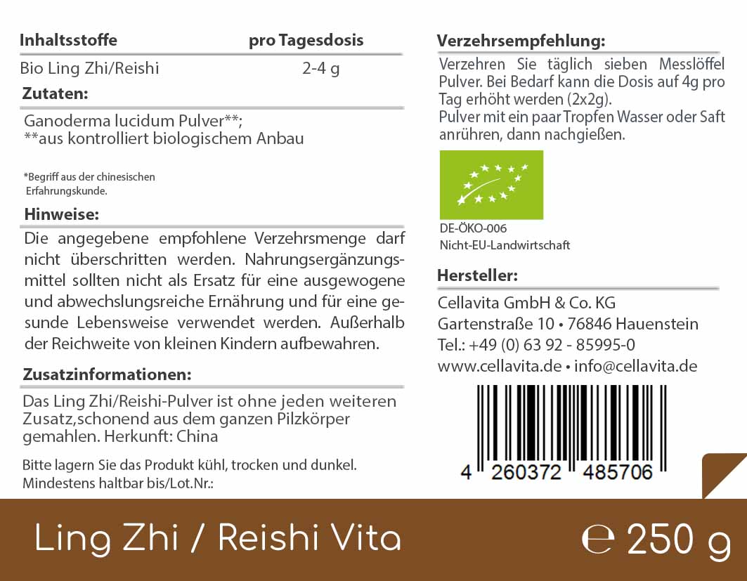 Bio-Ling Zhi / Reishi Vita "Glänzender Lackporling" Pulver