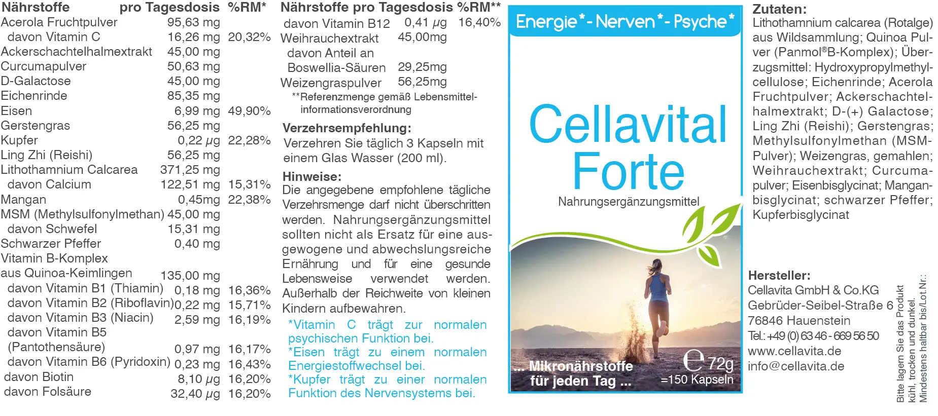 Cellavital® Forte | Multi-Synergie für jeden Tag in Kapseln