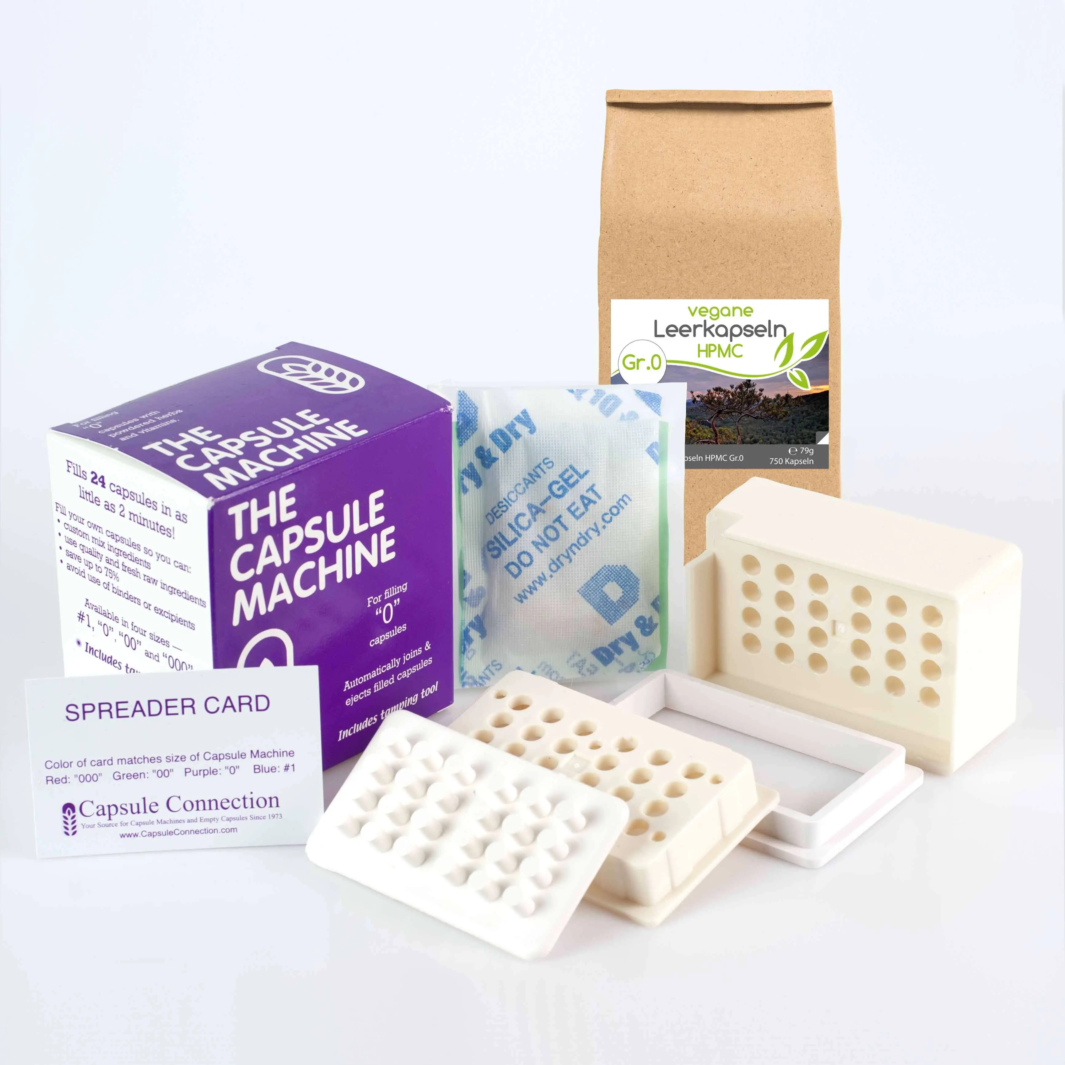 Kapselfüller "The Capsule Machine" für Kapseln der Größe "0"- mit passenden Leerkapseln