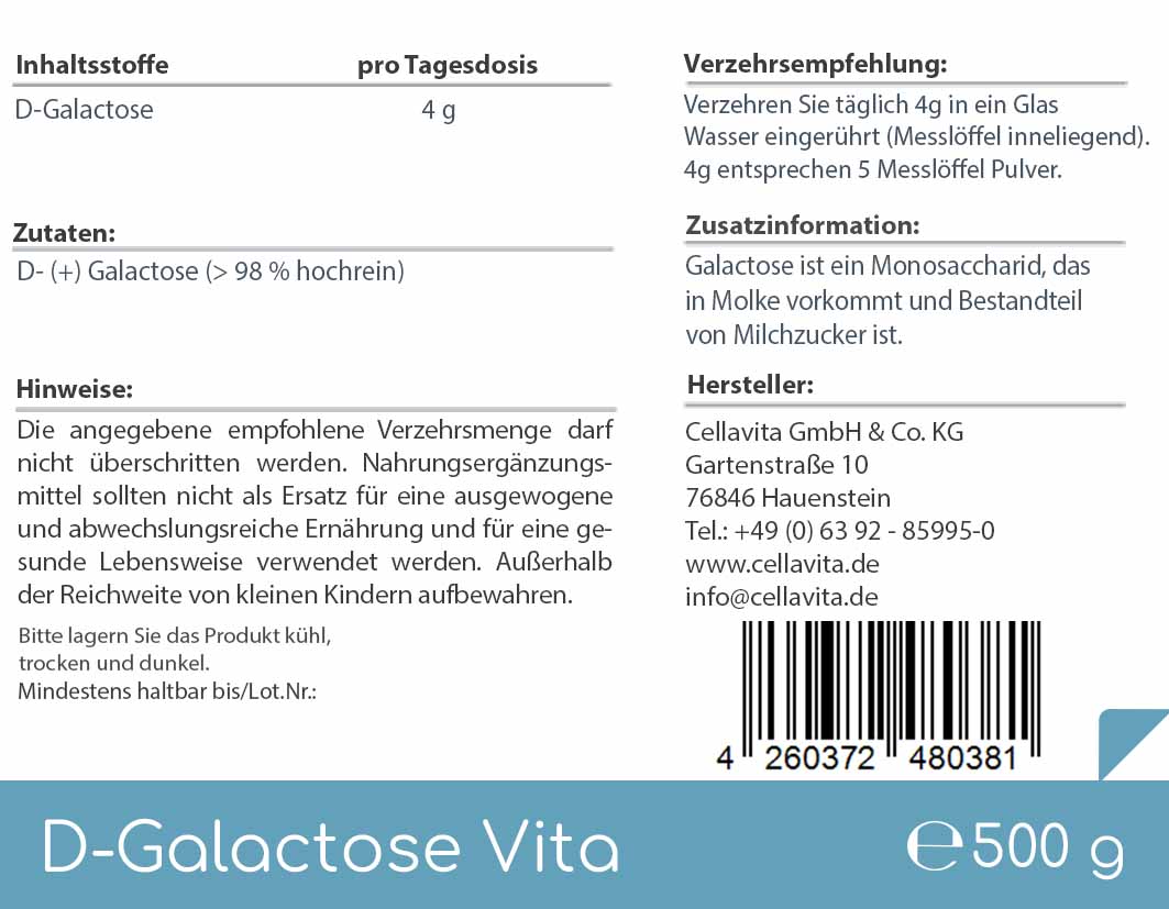 D-Galactose Vita Pulver