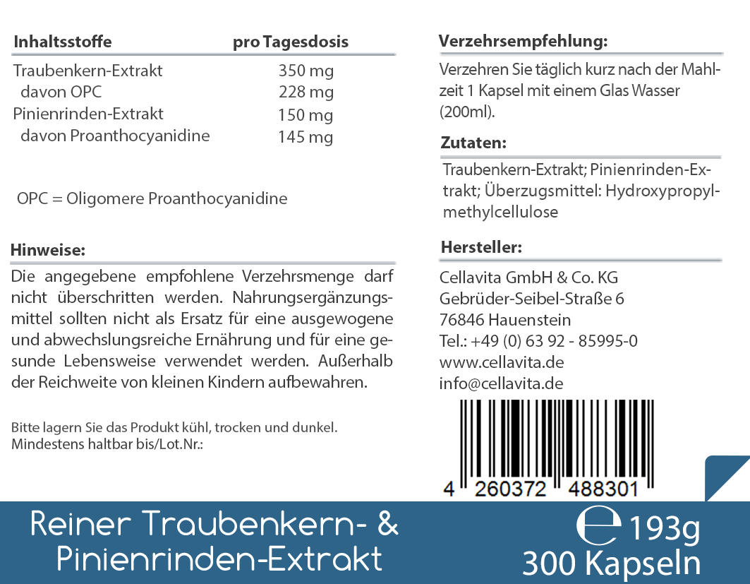 OPC Vita | Traubenkern- und Pinienrinden-Extrakt Kapseln