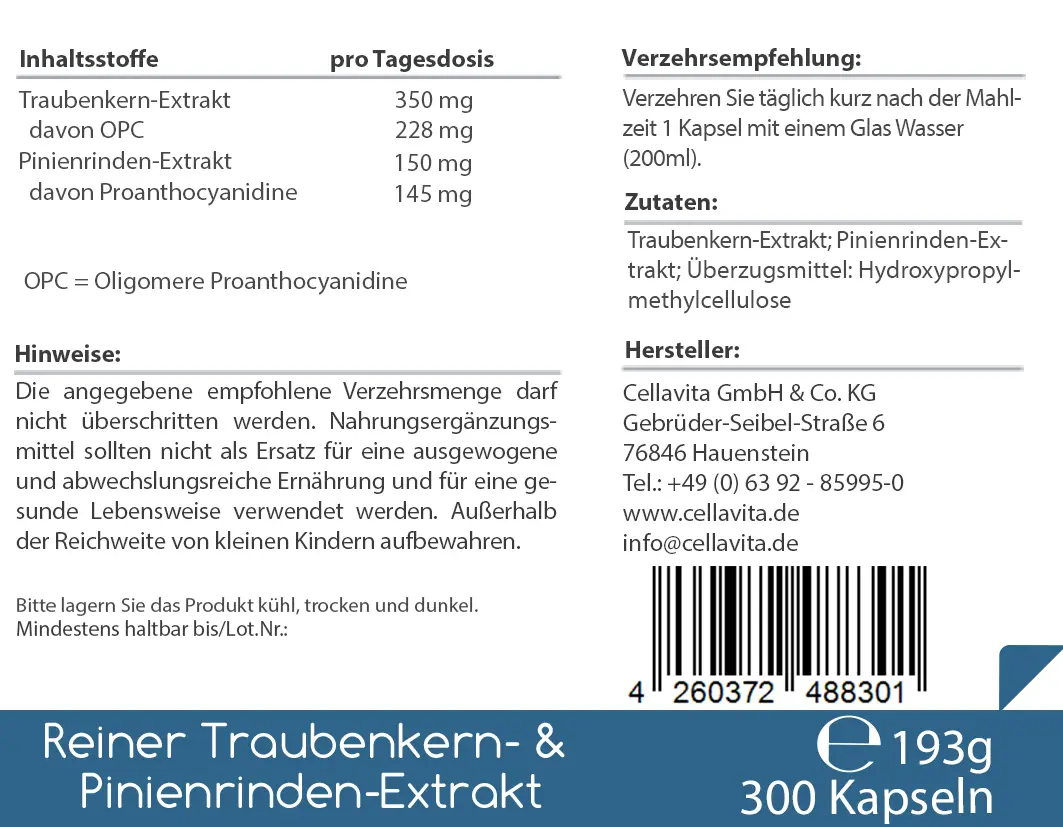 OPC Vita | Traubenkern- und Pinienrinden-Extrakt Kapseln