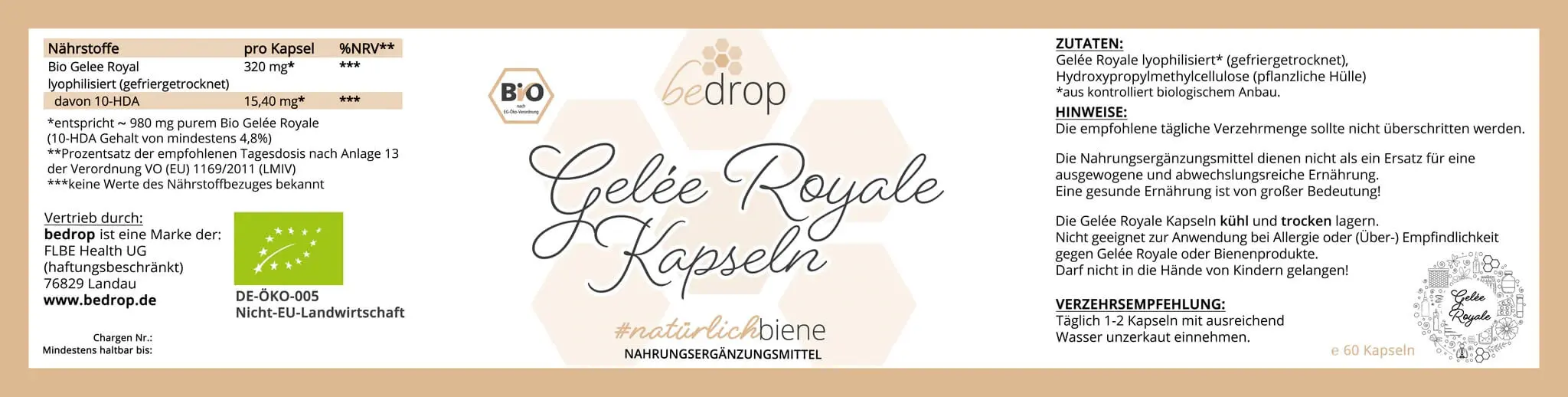 Bio Gelée Royale / Bienenmilch Kapseln - 60 Kapseln