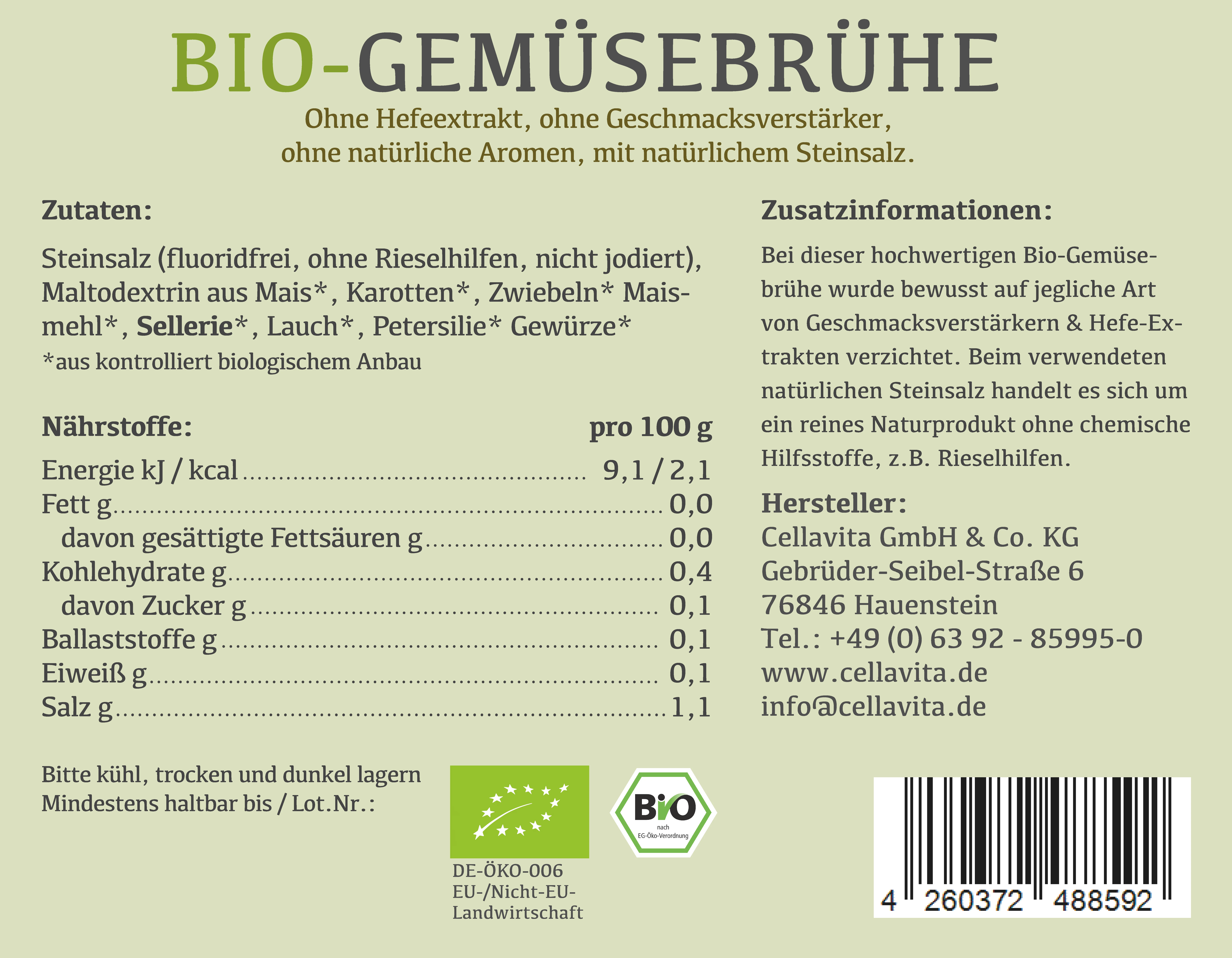 Bio Gemüsebrühe 500g