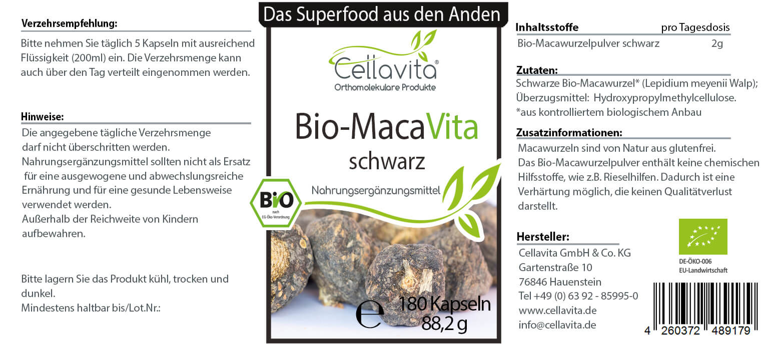 Bio-Maca Vita schwarz Kapseln
