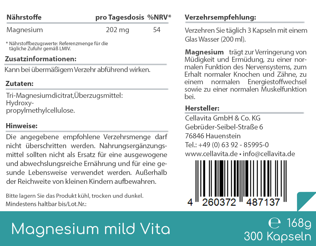Magnesiumcitrat Vita 'mild' Kapseln