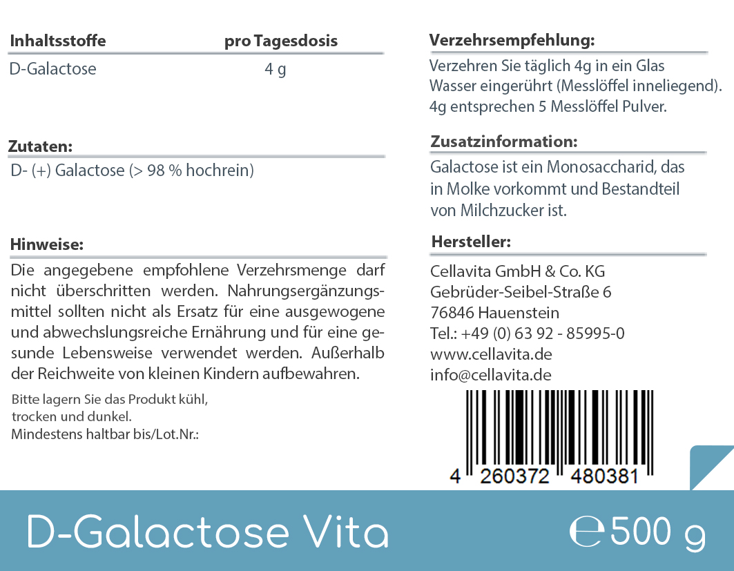 D-Galactose Vita Pulver