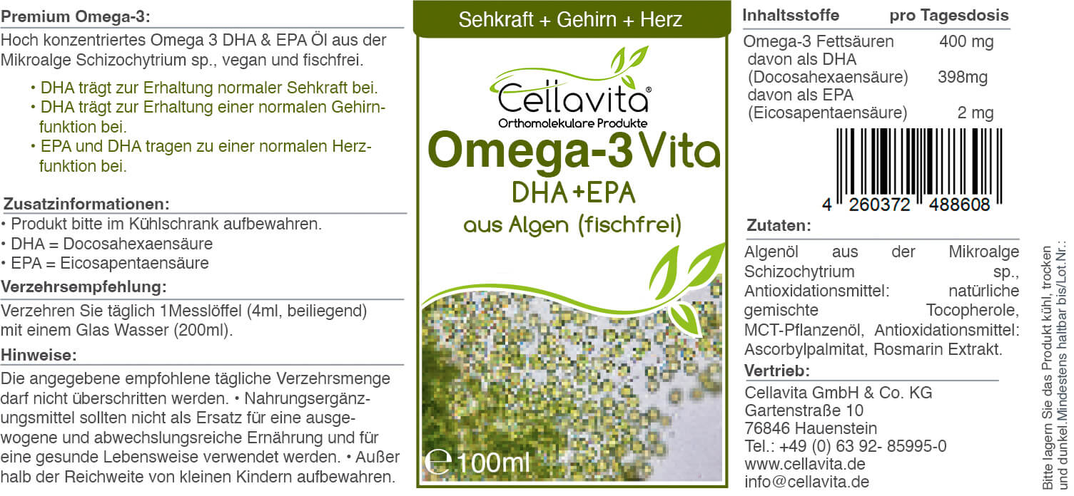 Omega-3 Vita DHA-EPA Algenöl 100ml