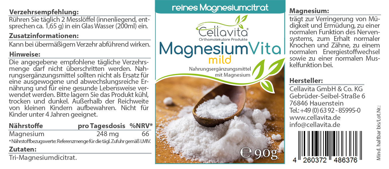 Magnesiumcitrat Vita 'mild' Pulver