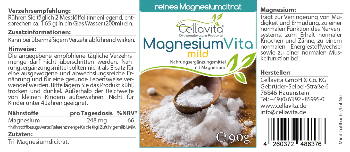 Magnesiumcitrat Vita 'mild' Pulver