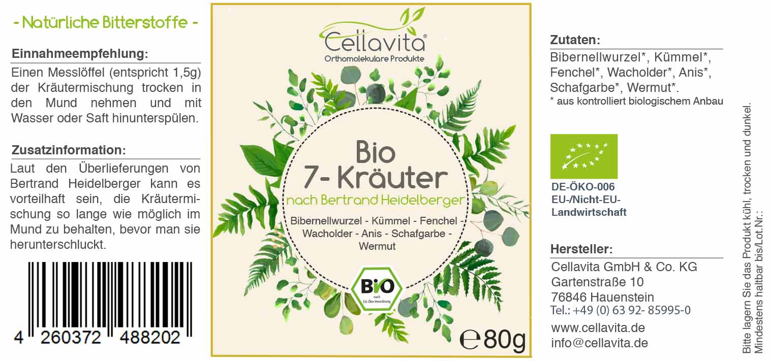 BIO 7-Kräuter nach Bertrand Heidelberger Originalrezeptur 