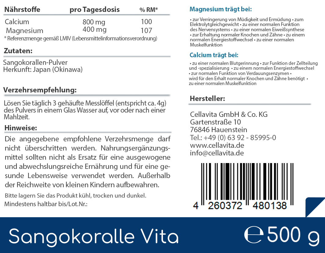 Sangokoralle Vita - Calcium (SANGO) Pulver