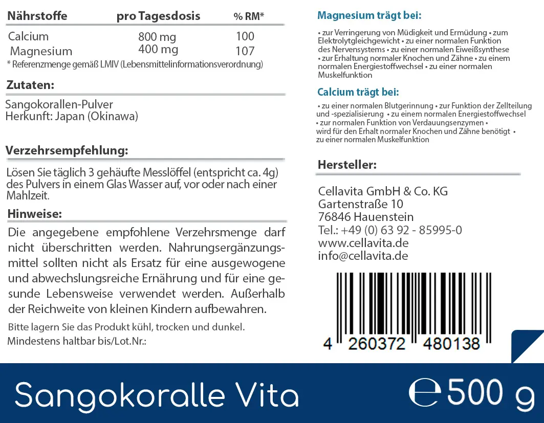 Sangokoralle Vita - Calcium (SANGO) Pulver