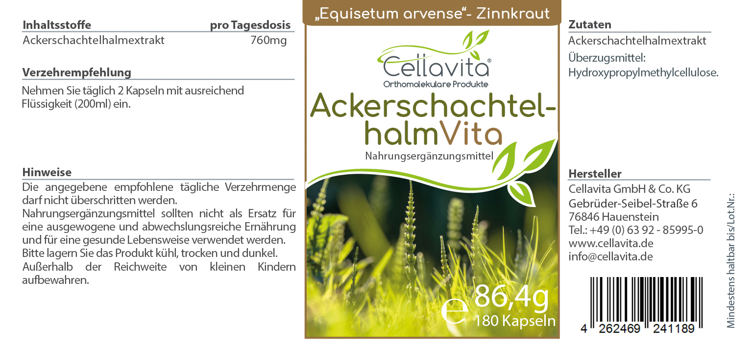 Ackerschachtelhalm (Zinnkraut) Vita | 180 Kapseln