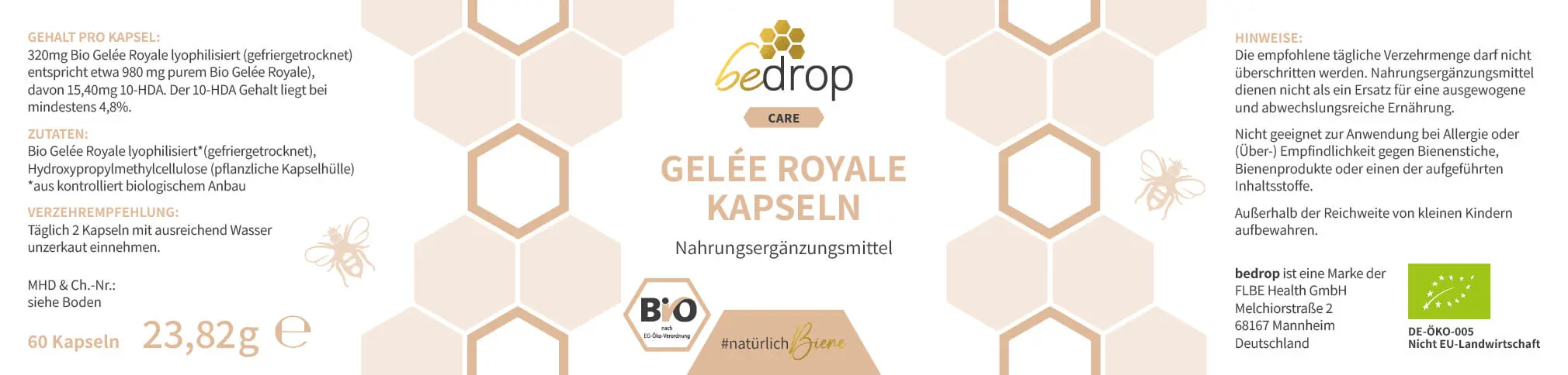 Bio Gelée Royale / Bienenmilch Kapseln - 60 Kapseln