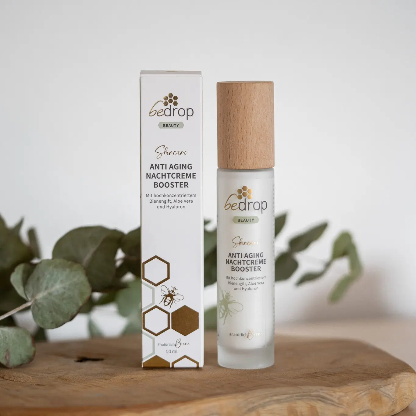 Anti-Aging Nachtcreme Booster regenerierende Nachtpflege mit Bienengift, Aloe Vera & Hyaluron - 50ml