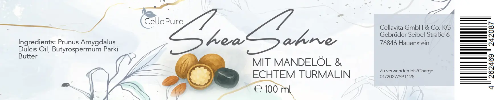 Shea Sahne mit Mandelöl & echtem Turmalin