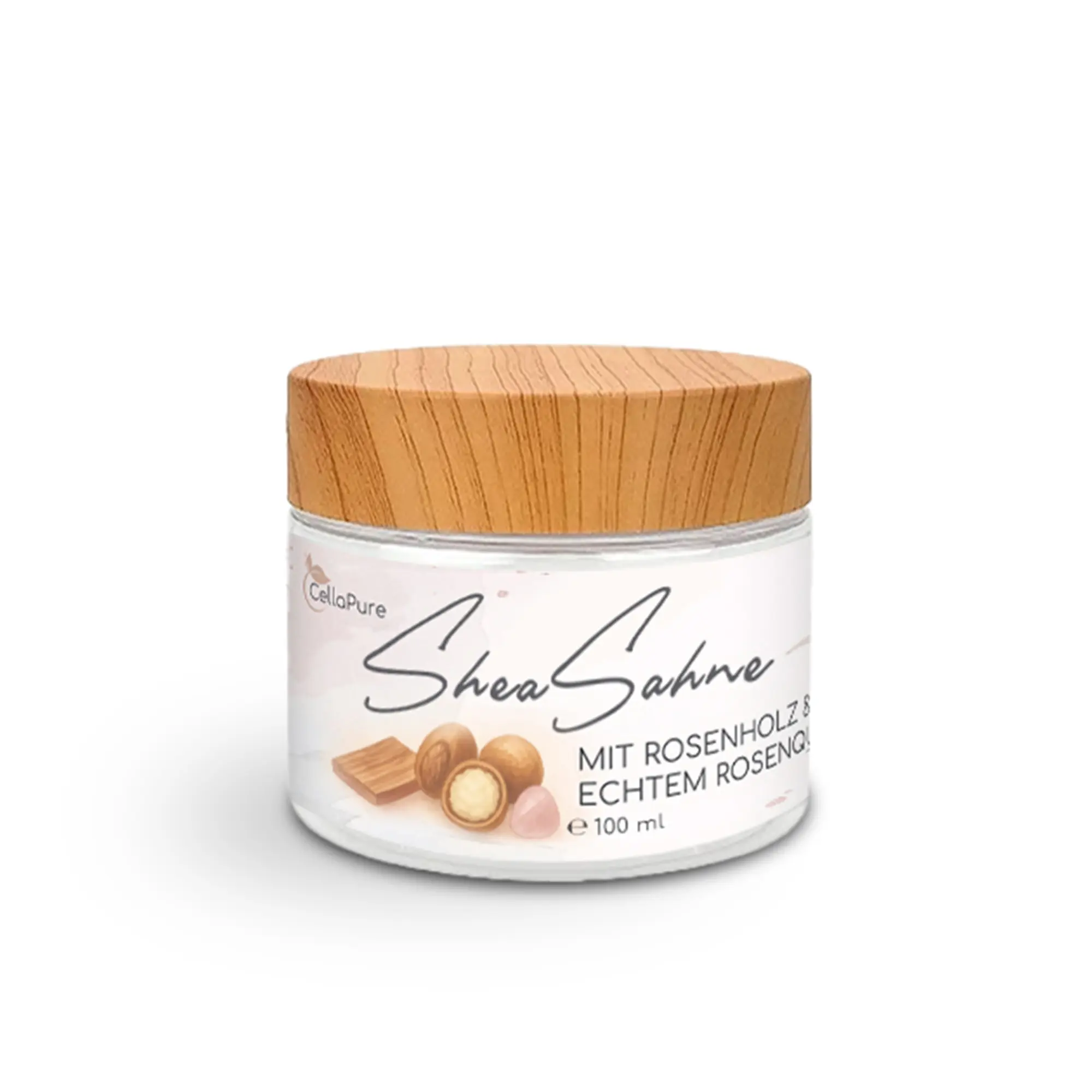 Shea Sahne mit Rosenholz & echtem Rosenquarz