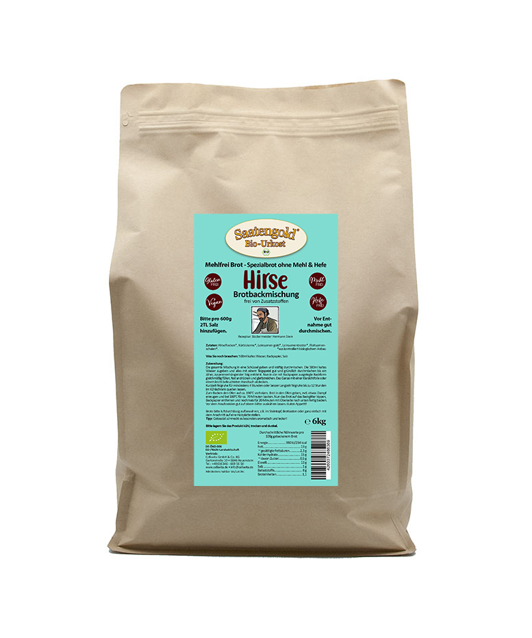 Mehlfreibrot Hirse - Bio Brotbackmischung