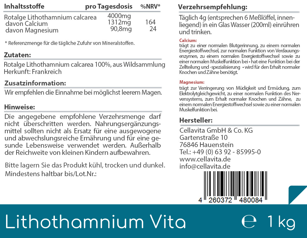 Lithothamnium Vita (100 % Rotalge) Pulver