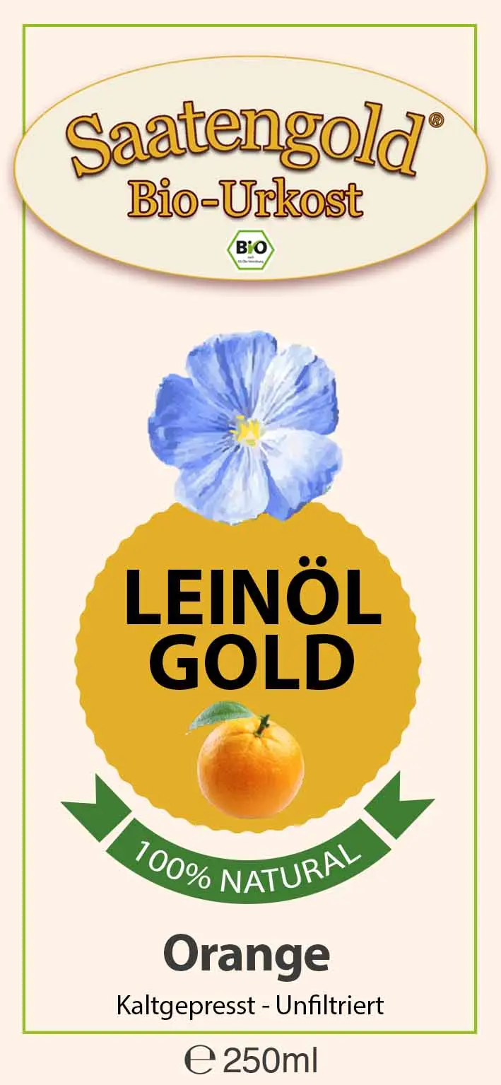 Saatengold-Bio-Feinschmecker-Öle "Leinöl Orange" 