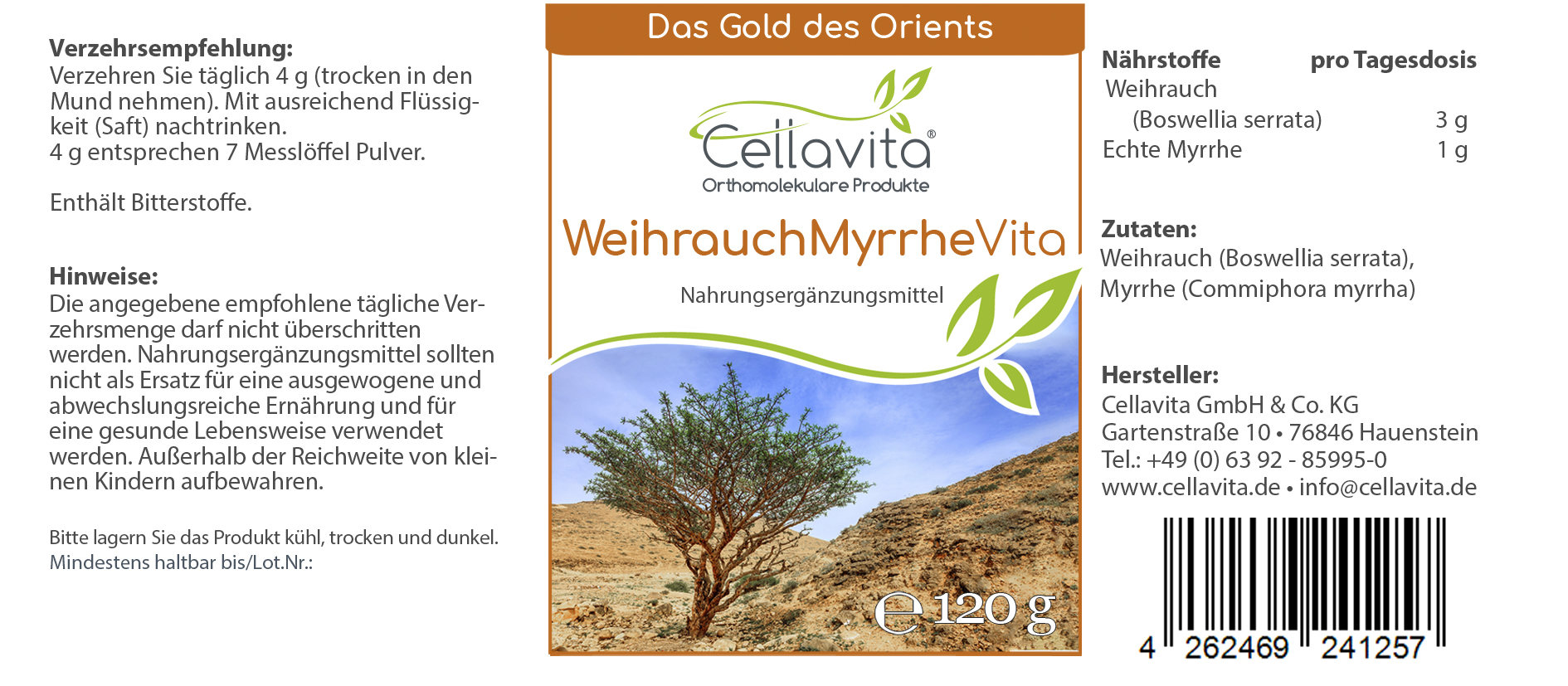 Weihrauch (Boswellia serrata) Myrrhe Pulver