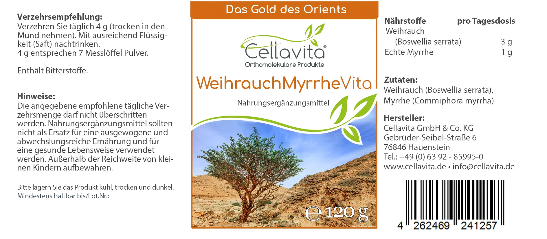 Weihrauch (Boswellia serrata) Myrrhe Pulver