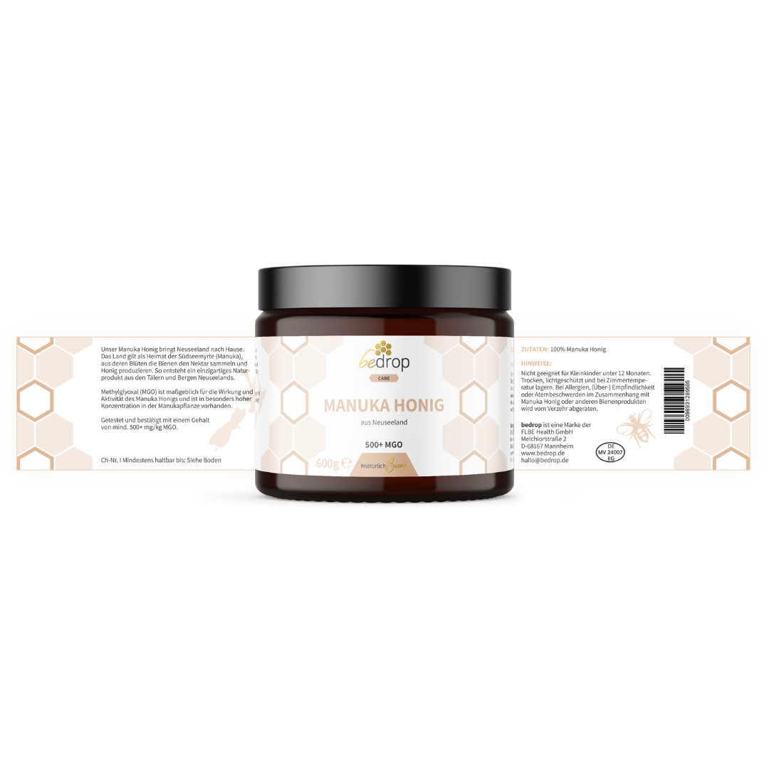 Manuka Honig 600g mit MGO 500+ Vorratsglas XXL Glas