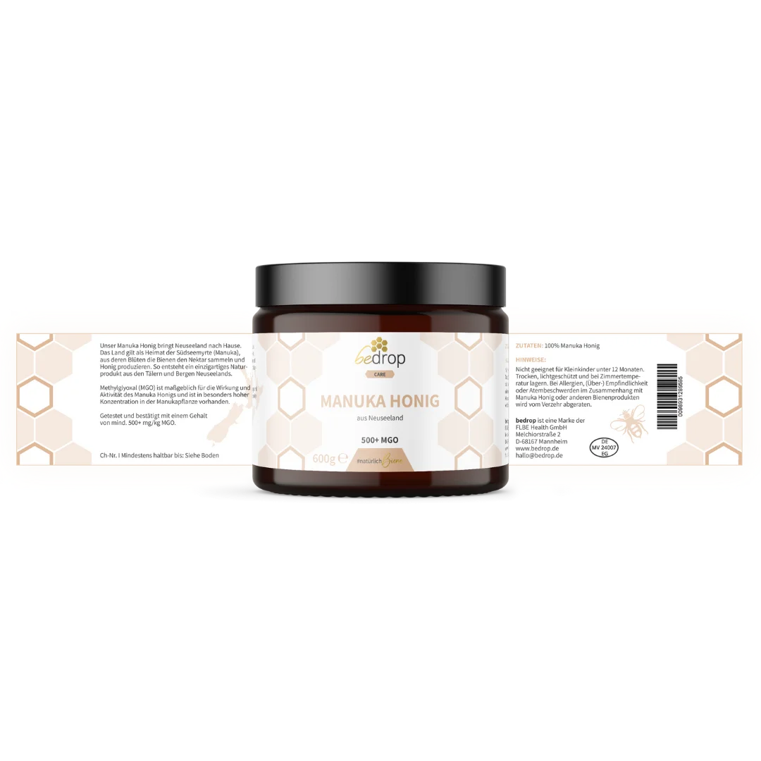 Manuka Honig 600g mit MGO 500+ Vorratsglas XXL Glas
