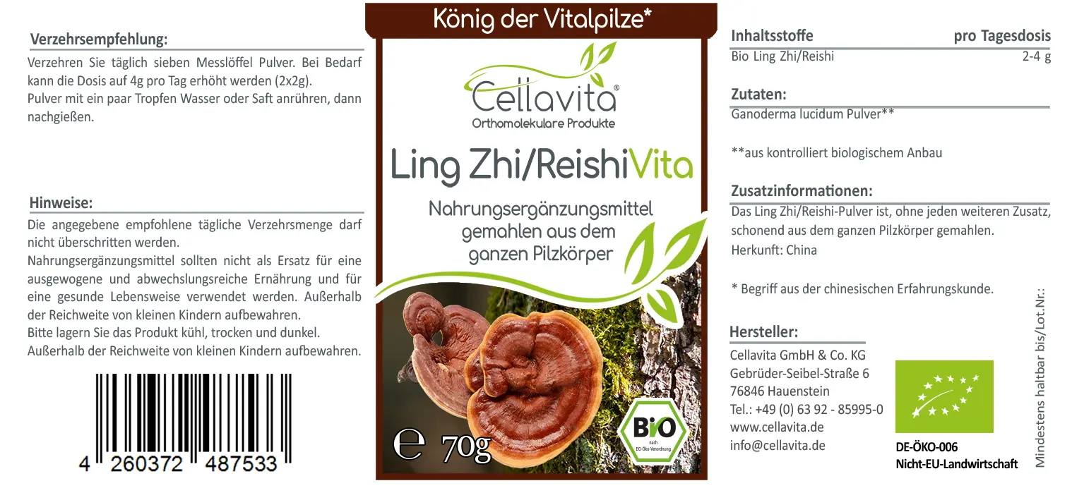 Bio-Ling Zhi / Reishi Vita "Glänzender Lackporling" Pulver