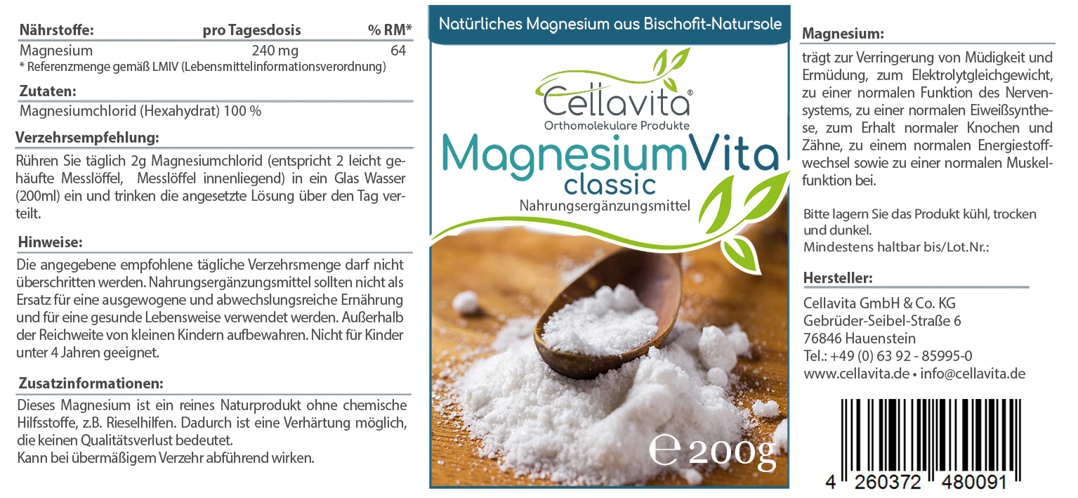 Magnesium Vita 'classic' (100%) Pulver