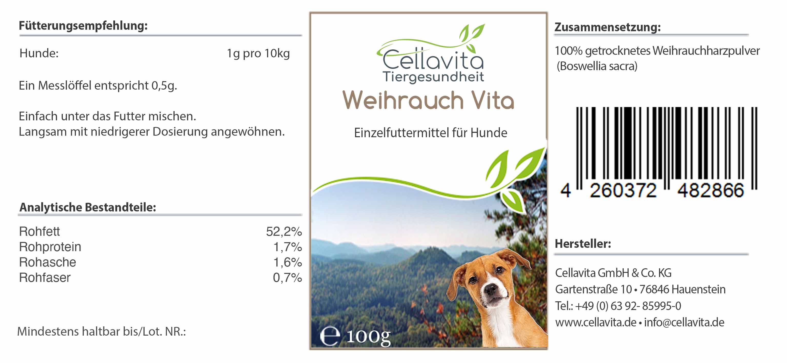 Weihrauch - 100g für Hunde im Glas