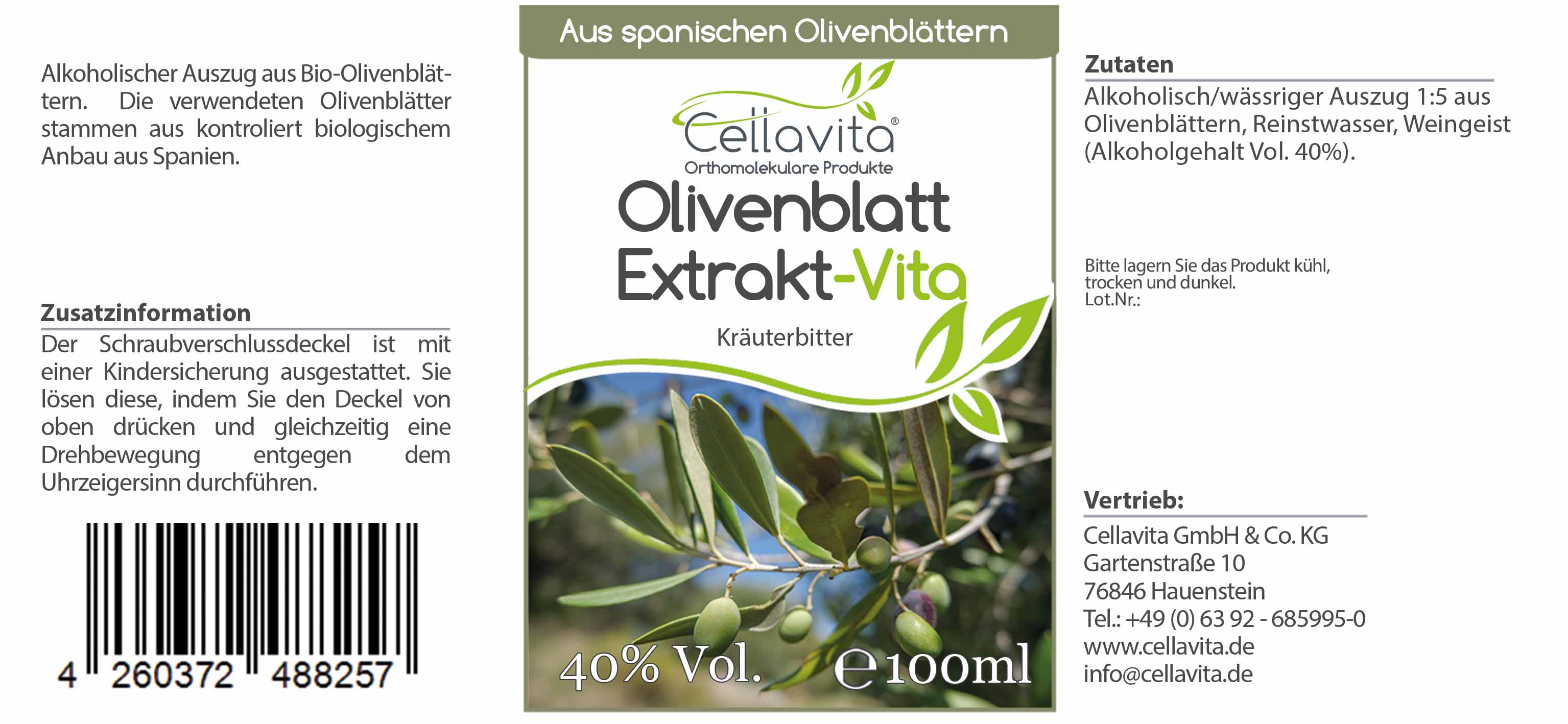 Olivenblatt-Extrakt Vita Tinktur 100ml