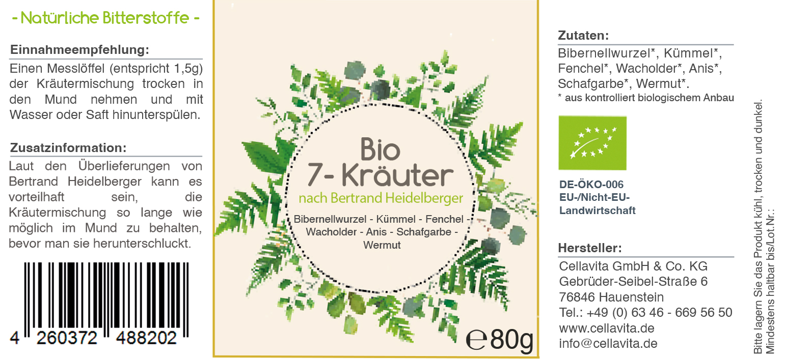 BIO 7-Kräuter nach Bertrand Heidelberger Originalrezeptur 