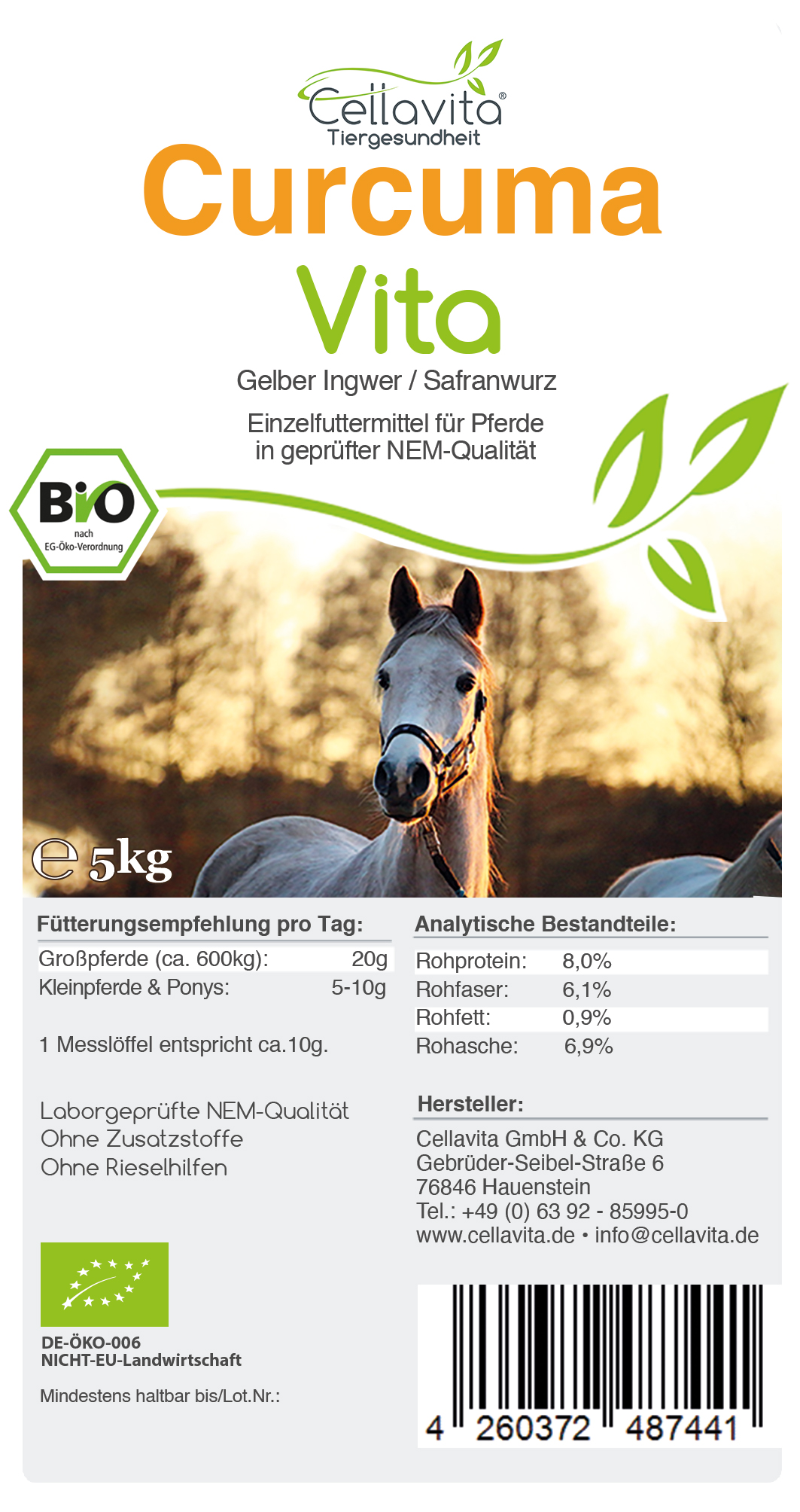 Bio-Curcuma Vita für Pferde 5kg Vorratsbeutel