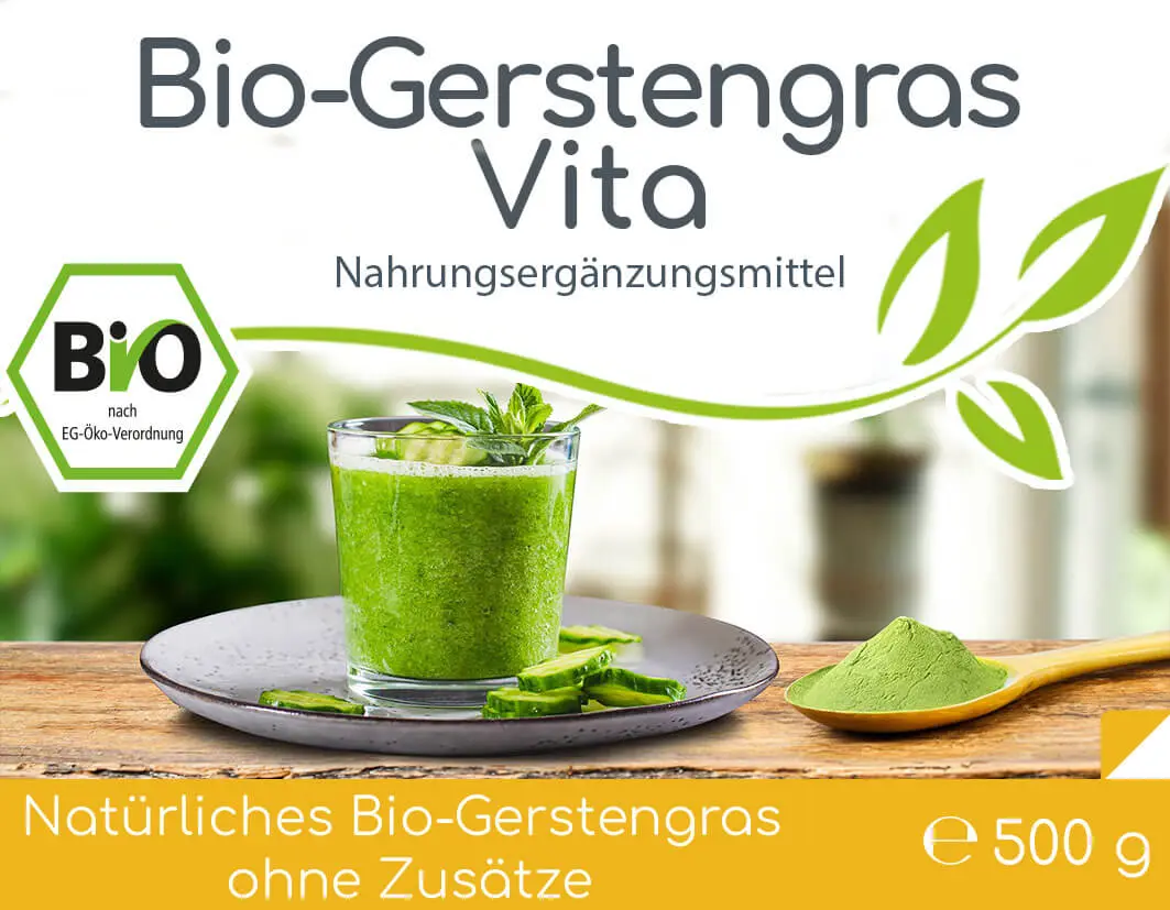 Bio Gerstengras Vita - 500g Pulver im Vorratsbeutel