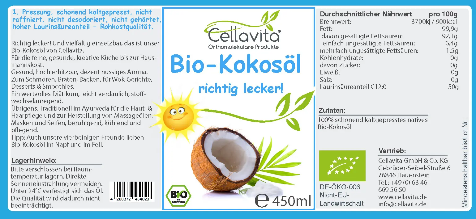 Bio Kokosöl 450ml 