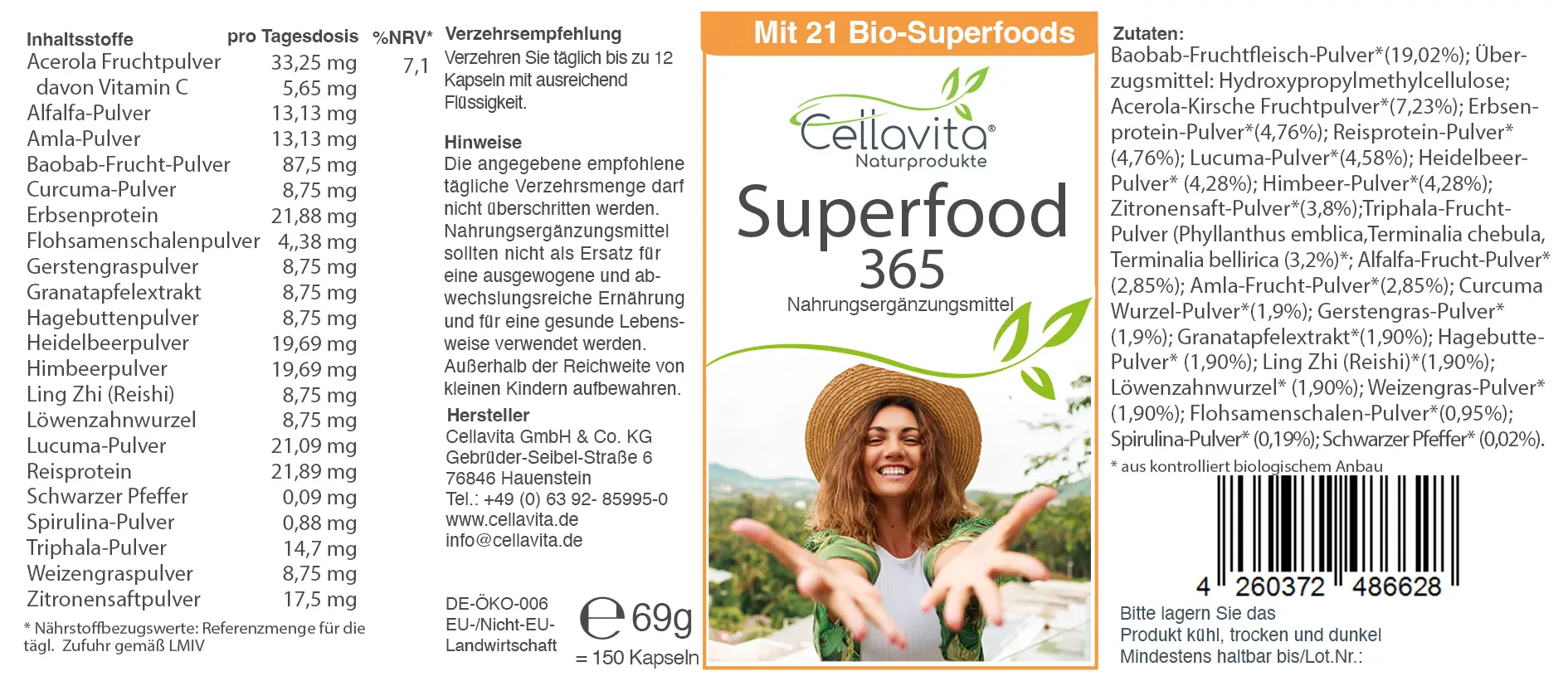 Superfood 365 Bio Kapseln- mit 21 Bio-Superfoods