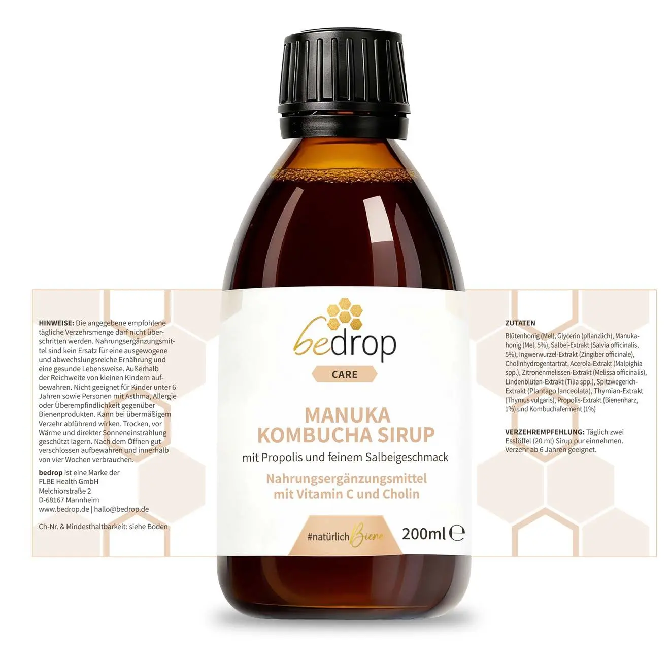 Manuka Kombucha Sirup mit Propolis & Cholin für Lebergesundheit & Immunsystem
