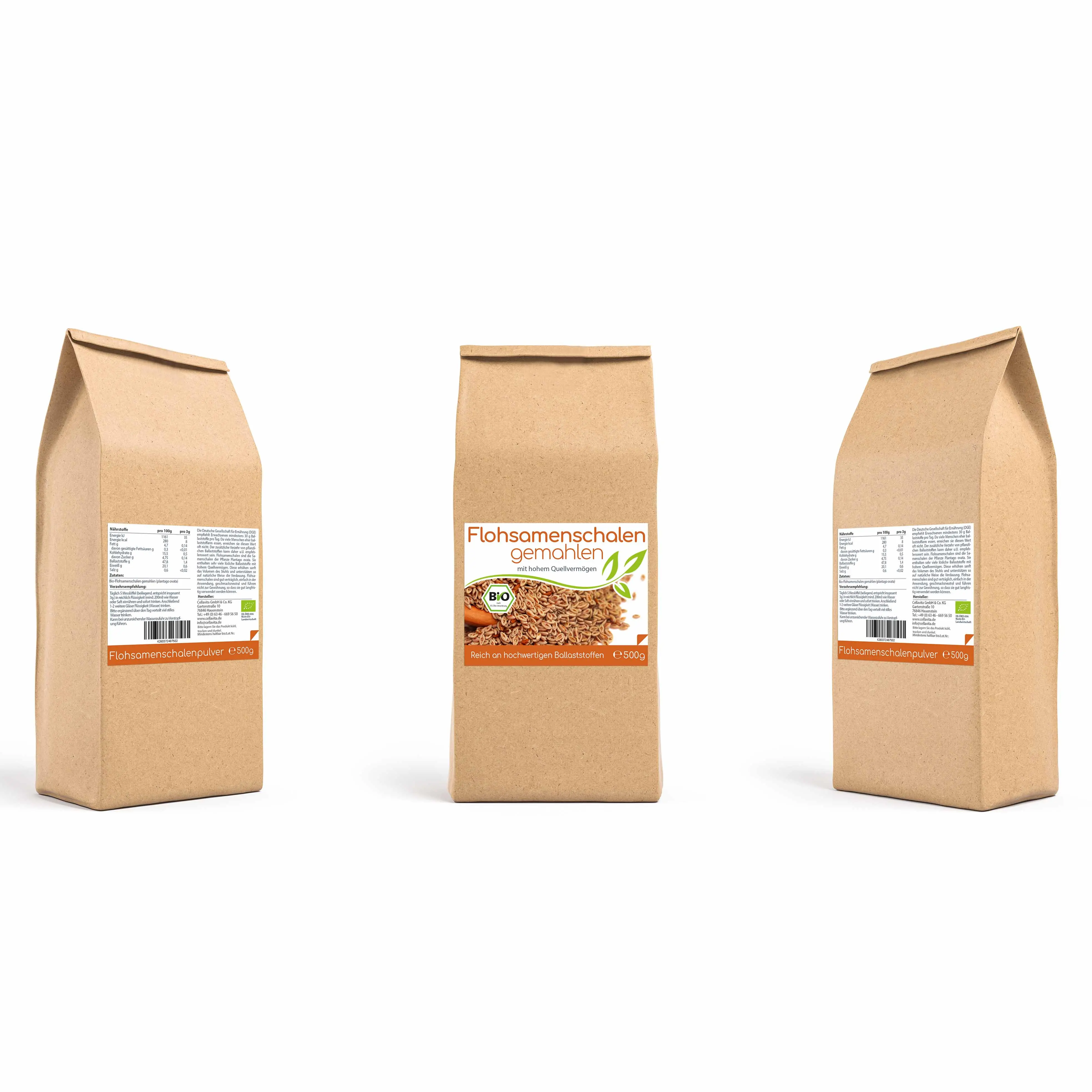 Bio Flohsamenschalenpulver (gemahlen) 